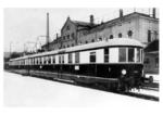 elT 1801a (späterer ET 25 015 a/b) auf Probefahrt im Bahnhof Tübingen. (02.1935) <i>Foto: Hermann Maey</i>