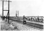 Bewegliche Fersnprechverbindung zwischen Fahrdienstleiter und Rotte auf der freien Strecke. (1931) <i>Foto: RVM</i>