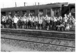 Kinderlandverschickung auf einem unbekannten Bahnhof der RBD Saarbrücken. (1938) <i>Foto: RBD Saarbrücken</i>