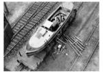 Transport eines Bootes mit einem Flachwagen der Deutschen Reichsbahn. (Datum unbekannt) <i>Foto: RVM</i>