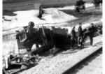 Ein entgleister Schienen-Lkw der Eisenbahn-Pioniere in Rußland. (1943) <i>Foto: RVM (Bandelow)</i>