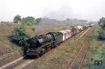 41 1074 verlässt mit einem Güterzug den Bahnhof Stendal in Richtung Oebisfelde. (30.08.1976) <i>Foto: Wolfgang Bügel</i>