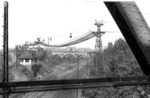 Blick auf die Kohlenbeförderungsanlage zum Hochbunker des Bw Köln Bbf, sowie auf die Streckeneinfädelungen der linken Rheinstrecke und Aachener Strecke. Links die ehem. Blockstelle Kanalstraße. (1948) <i>Foto: RBD Köln</i>