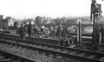 Verstärkung des Oberbaus auf der Koblenzer Moselbrücke zwischen Hauptbahnhof und Lützel. (1937) <i>Foto: RVM</i>