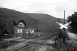 Bahnübergangsidylle an der Strecke Heidelberg - Neckarsteinach. (08.1949) <i>Foto: Walter Hollnagel</i>