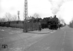 93 929 verlässt den Bahnhof Telgte zwischen Münster und Warendorf. (11.1954) <i>Foto: Willi Marotz</i>