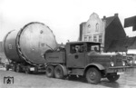 Culemeyer-Transport (Fz DR-70000) der Maschinenbaufirma Scholz & Co. aus Coesfeld in Westfalen. (Datum unbekannt) <i>Foto: Slg. Eisenbahnstiftung</i>
