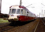 Ein RGP 825 Triebwagen der SNCF, der als TEE 155/190 "Parsifal" zwischen Paris Nord und Dortmund verkehrte, im Bw Dortmund Bbf. (1958) <i>Foto: Slg. Eisenbahnstiftung</i>