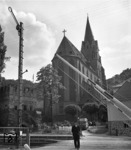 Schrankenanlage und Ausfahrsignal des Bahnhofs Oberwesel. (1937) <i>Foto: RVM</i>