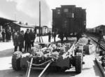 Vorstellung eines Prototyps des Culemeyer-Transportsystems auf dem Anhalter Güterbahnhof in Berlin. (27.04.1933) <i>Foto: RVM</i>
