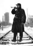 Der Streckenläufer bei extremer Witterung unterwegs. (1938) <i>Foto: RVM (Ittenbach)</i>