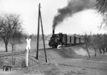 99 7203 auf der Strecke Mosbach - Mudau. (16.04.1964) <i>Foto: Slg. Eisenbahnstiftung</i>