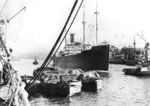 Dampfschiff "Aller" des Norddeutschen Lloyds in Bremerhaven. (1931) <i>Foto: RVM</i>