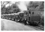Ein Güterzug mit Grauwacke auf der 1000 mm Schmalspurbahn Marienheide - Engelskirchen bei Niederwette (Marienheide). (1926) <i>Foto: RVM</i>