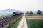 10 001 mit D 74 auf der Main-Weser Bahn bei Marburg. (24.07.1965) <i>Foto: Wilfried Sieberg</i>
