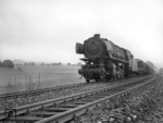 44 339 rollt mit einem Durchganggüterzug bei Schwäbisch Hall-Hessental talwärts. (20.08.1966) <i>Foto: Heinz Hangarter</i>