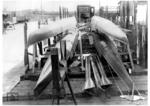 Wettkampfkanadierboote, verladen auf einem Rungenwagen der Deutschen Reichsbahn. (1936) <i>Foto: RVM</i>