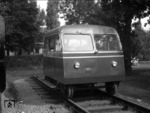 Ein neues Bahnmeistereifahrzeug für Streckeninspektionsfahrten, vorgestellt auf der Verkehrsausstellung "Schiene und Straße" in Essen (Gruga). (07.09.1951) <i>Foto: Willi Marotz</i>