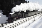 001 150-2 (01 150) vor E 659 "Frankenland" bei Stammbach. (09.03.1973) <i>Foto: Peter Schiffer</i>