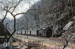 99 1731 auf der seit über 110 Jahren dampfbetriebenen Schmalspurbahn (750mm Spurweite) zwischen Zittau und den Kurorten Oybin und Jonsdorf. (01.04.1978) <i>Foto: Robin Fell</i>