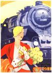 Werbeplakat der Deutschen Reichsbahn. Für die Lok im Hintergrund mit der Fantasienummer "29 10" stand wohl eine preußische P 10 (Baureihe 39) Pate. (1937) <i>Foto: WER</i>