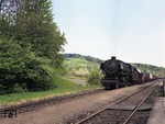044 647-6 (44 1647) rollt vor Dg 56740 aus Nürnberg Rbf bei Schwäbisch Hall an einer Langsamfahrstelle vorbei. (15.05.1969) <i>Foto: Wolfgang Bügel</i>