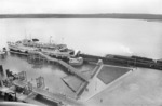 Das Fährschiff "Deutschland" nach Ankunft des F 212 "Italien-Skandinavien-Express" in Großenbrode Kai. (12.06.1959) <i>Foto: Walter Hollnagel</i>