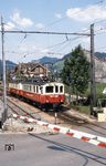 Tw Abe 4/4 41+42 in Urnäsch an der Strecke Gossau SG – Wasserauen der Appenzeller Bahnen. (18.06.1988) <i>Foto: Ulrich Neumann</i>