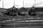 Blick in das Bw Soest mit 50 500, 50 302 und 78 453. (02.08.1966) <i>Foto: Wolfgang Bügel</i>