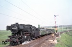 023 012-8 (23 012) vor dem morgendlichen N 5889 (Würzburg - Lauda) bei Reichenberg/Unterfranken. (30.04.1975) <i>Foto: Peter Schiffer</i>