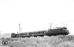 E 244 11 vor P 3411 auf der Höllentalbahn bei Himmelreich. Am Zugschluss hängt ein alter badischer Packwagen. (1937) <i>Foto: DLA Darmstadt</i>