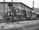 Lok 671 der Graz-Köflacher Eisenbahn(GKB), Baujahr 1860, ist eine der ältesten betriebsfähigen Dampflokomotiven der Welt, hier beim Jubiläum "100 Jahre Brennerbahn" in der Zfl Innsbruck. (23.09.1967) <i>Foto: Slg. Eisenbahnstiftung</i>