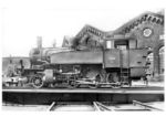 Die pr. T 9.3 "Saar 7312" - spätere 91 1817 - auf der Drehscheibe am Schuppen 1 des Bw Saarbrücken Hbf. (15.08.1932) <i>Foto: Werner Hubert</i>