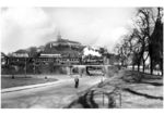 Vor der Kulisse der Abtei Michaelsberg fährt 74 921 vor P 1707 durch das Stadtgebiet von Siegburg. (16.03.1938) <i>Foto: DLA Darmstadt</i>