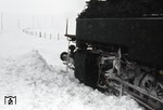 Ende einer Sonderfahrt mit 86 346 im zugewehten Streckenabschnitt bei Waldhausen/Württemberg. (18.02.1978) <i>Foto: Peter Schiffer</i>