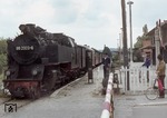 99 2323-6 (99 323) verlässt den Bahnhof Kühlungsborn-Ost. (20.09.1978) <i>Foto: Peter Schiffer</i>