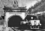 Inspektionsfahrt am Westportal des Kaiser-Wilhelm-Tunnels (auch Cochemer Tunnel genannt) auf der Moselbahn bei Eller (Mosel). (1931) <i>Foto: RVM</i>
