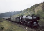 01 020 vom Bw Würzburg führt einen Schnellzug auf der Nord-Südstrecke am Drasenberg bei Elm. (16.09.1958) <i>Foto: Brian Bittner</i>