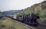 44 1678 (Bw Bebra) auf der Nord-Südstrecke am Drasenberg bei Elm. (16.09.1958) <i>Foto: Brian Bittner</i>