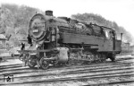 95 018 im Bw Probstzella. Zehn Jahre nach dieser Aufnahme war der Ort als Grenzbahnhof zwischen der amerikanischen und sowjetischen Besatzungszone für Aufnahmen dieser Art nahezu unerreichbar. (03.06.1935) <i>Foto: Werner Hubert</i>