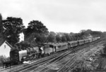 03 245 vom Bw Köln-Deutzerfeld befördert den D 101 bei Leverkusen-Küppersteg in Richtung Düsseldorf. (26.09.1953) <i>Foto: Carl Bellingrodt</i>