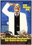 Werbeplakat der Deutschen Reichsbahn für einen kostenlosen Service im Güterverkehr.  (1935) <i>Foto: WER (Würbel)</i>