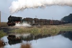 Die für die Lübeck-Büchener Eisenbahn  gelieferte G 8.2 (ex 56 3007) verdiente ihr Gnadenbrot beim Eschweiler Bergwerks-Verein im Aachener Kohlerevier, hier aufgenommen bei Merkstein. (06.11.1974) <i>Foto: Peter Schiffer</i>