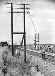 Herstellen einer Fernsprechverbindung zum Schutz einer Rotte auf der freien Strecke bei Lichterfelde Süd an der Anhalter Bahn nach Berlin. (1935) <i>Foto: RVM</i>