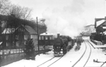93 1099 verlässt nach einem Schneesturm vor P 1135 den Bahnhof Wuppertal-Beyenburg in Richtung Oberbarmen.   (19.03.1936) <i>Foto: DLA Darmstadt</i>