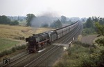 Blick von der Bundesstraße 70 auf die leere Erzzuggarnitur des Gag 69469 bei Aschendorf. (30.08.1973) <i>Foto: Wolfgang Bügel</i>