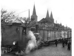 Eine T 3 der Cölner Hafenbahn bei Rangierarbeiten im Hafengelände am Agrippinaufer. (1930) <i>Foto: RBD Köln (Felten)</i>