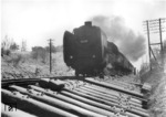 03 037 (Bw Hamburg-Altona) passiert eine Baustelle bei Bevensen auf der Strecke Hannover - Hamburg. (17.11.1952) <i>Foto: Walter Hollnagel</i>