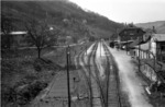 Blick in den Bahnhof Künzelsau auf der Kochertalbahn. (1954) <i>Foto: Slg. Eisenbahnstiftung</i>