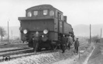 74 887 vom Bw Gotha im Bauzugeinsatz auf der Strecke Fröttstädt - Gräfenroda im Bahnhof Friedrichroda. (11.1934) <i>Foto: Slg. Eisenbahnstiftung</i>